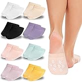 Qianyu Toe Socks for Womens, Seamless Cotton Half Socks Toe Topper Covers No Show Invisible Non-slip Liners for Clogs Mules