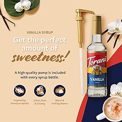 Torani Coffee Syrup, Vanilla Flavored Syrup for