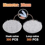 Redamancy 600 Pcs Self Adhesive Dots 20mm Hook Loop Dots White Nylon view 2