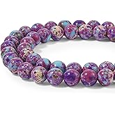 YQQYG 50 Pcs 8mm Gemstone Beads, Stone Beads for Jewelry Making for Jewelry Making DIY Colorful Round Stone Bead