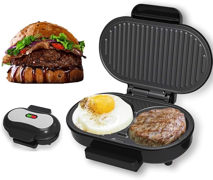 Twin Two Slice Sandwich Toaster, 750W Fried Egg Burger