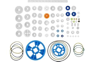 EKIND 80Pcs Plastic DIY Robot Gear Kit Gearbox Motor Gear Set Gear Worm Compatible for DIY Car Robot RC Model Helicopter Remote Control Aircraft