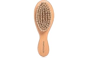 GranNaturals Boar Bristle Soft Cat Brush for Indoor, Outdoor, Short Haired Cats, Kittens, Small Dog, Rabbit, Furry Pets - Gentle Grooming on Sensitive Hair Coat & Tail with Durable Wooden Handle