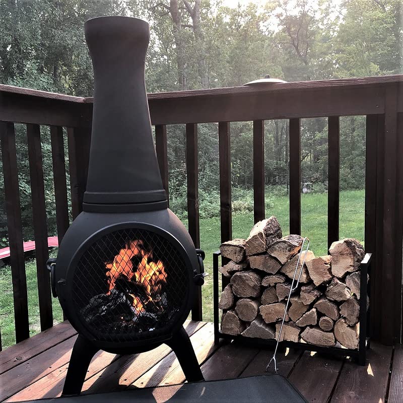 Prairie Fire Chiminea Fireplace by The Blue Rooster RustFree Cast