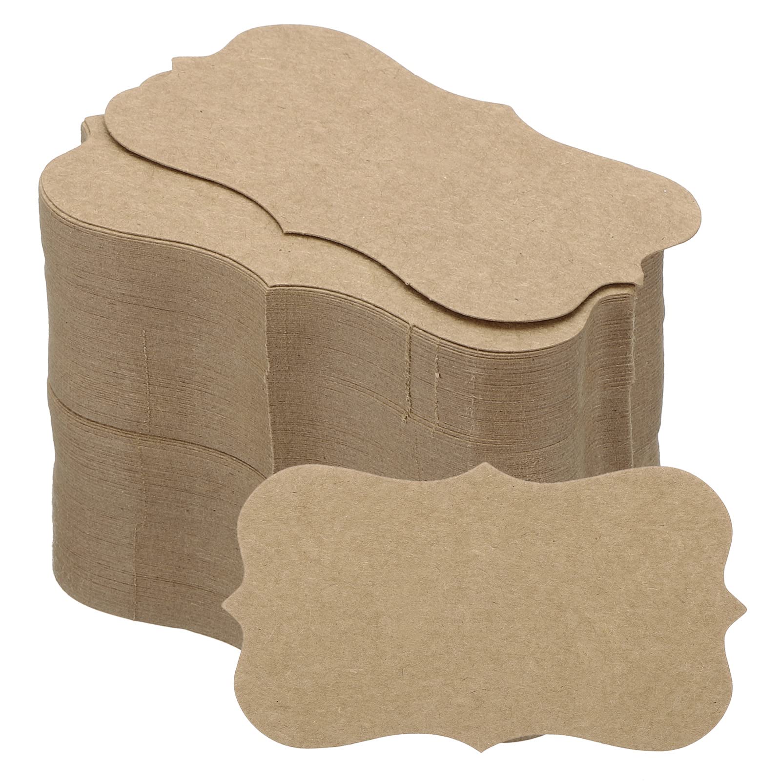 PATIKIL 2" x 3.5" Blank Paper Business Cards, 200 Pack Small Index Flash Cards Words Message Note Card Mini Paper Tags Lace for DIY Gift Scrapbooking, Brown