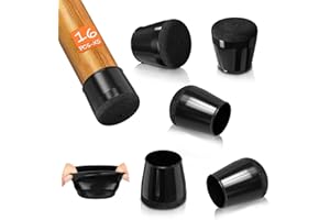 BAIPOK 16Pcs Black Chair Leg Floor Protectors for Hardwood Floors Silicone Chair Leg Covers Caps Thickened Felt Pads Furniture Feet Bottom Protectors Anti Scratch Reduce Noise (Black XS Fit 0.63"-0.83")