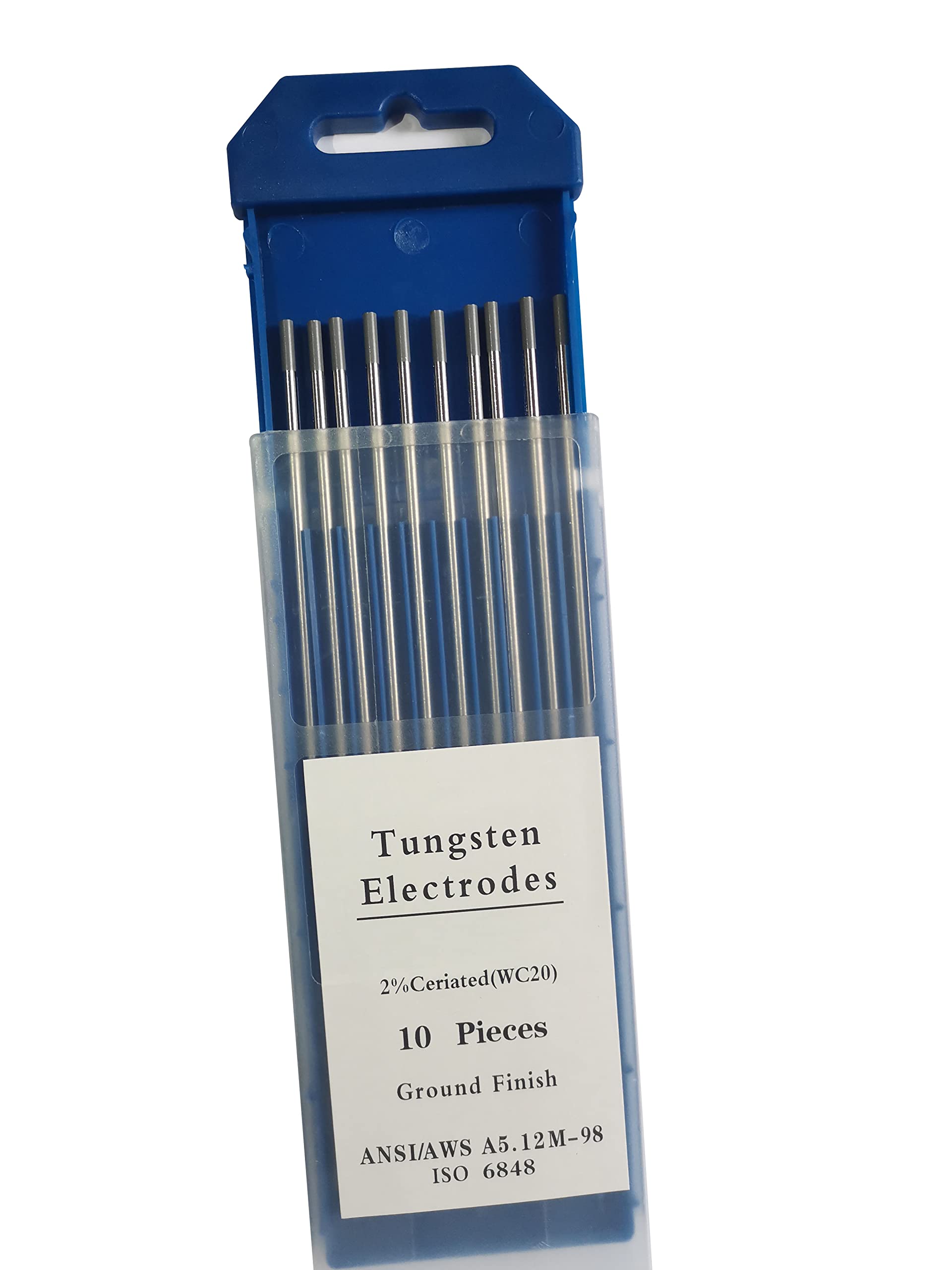 Kingsrey TIG Welding Tungsten Electrodes Diam.1/16 inch, with 2% Cerium, WC20(Gray) Cerium Tungsten Welding Rods, 1.6mm x150mm 10pcs Pack.