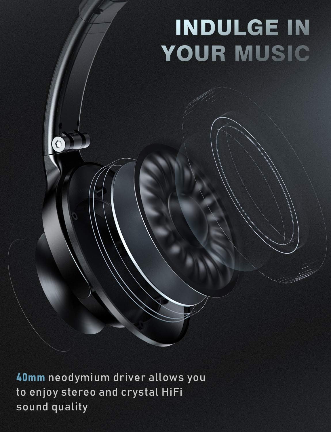 VOGEK Over Ear Headphones with Mic, Stereo Bass Wired Earphones, Portable Lightweight Foldable Headsets with 1.5M Tangle Free Cord and Microphone for Cellphone Tablet Laptop Computer, Black: Home Audio & Theater