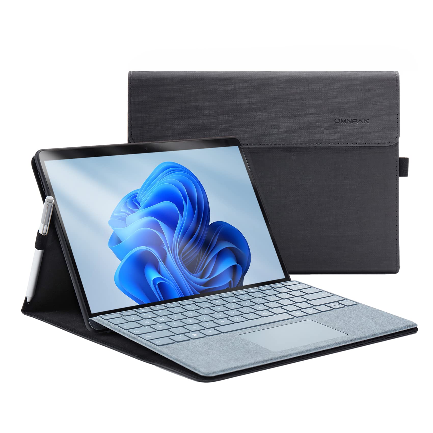 Omnpak Microsoft Surface Pro 8 Case, Multi-angle Slim Lightweight Protective Cover with Stylus Pen Holder for 2021 Surface Pro 8 13 Inch, Compatible with Type Cover Keyboard(Keyboard Not Included)