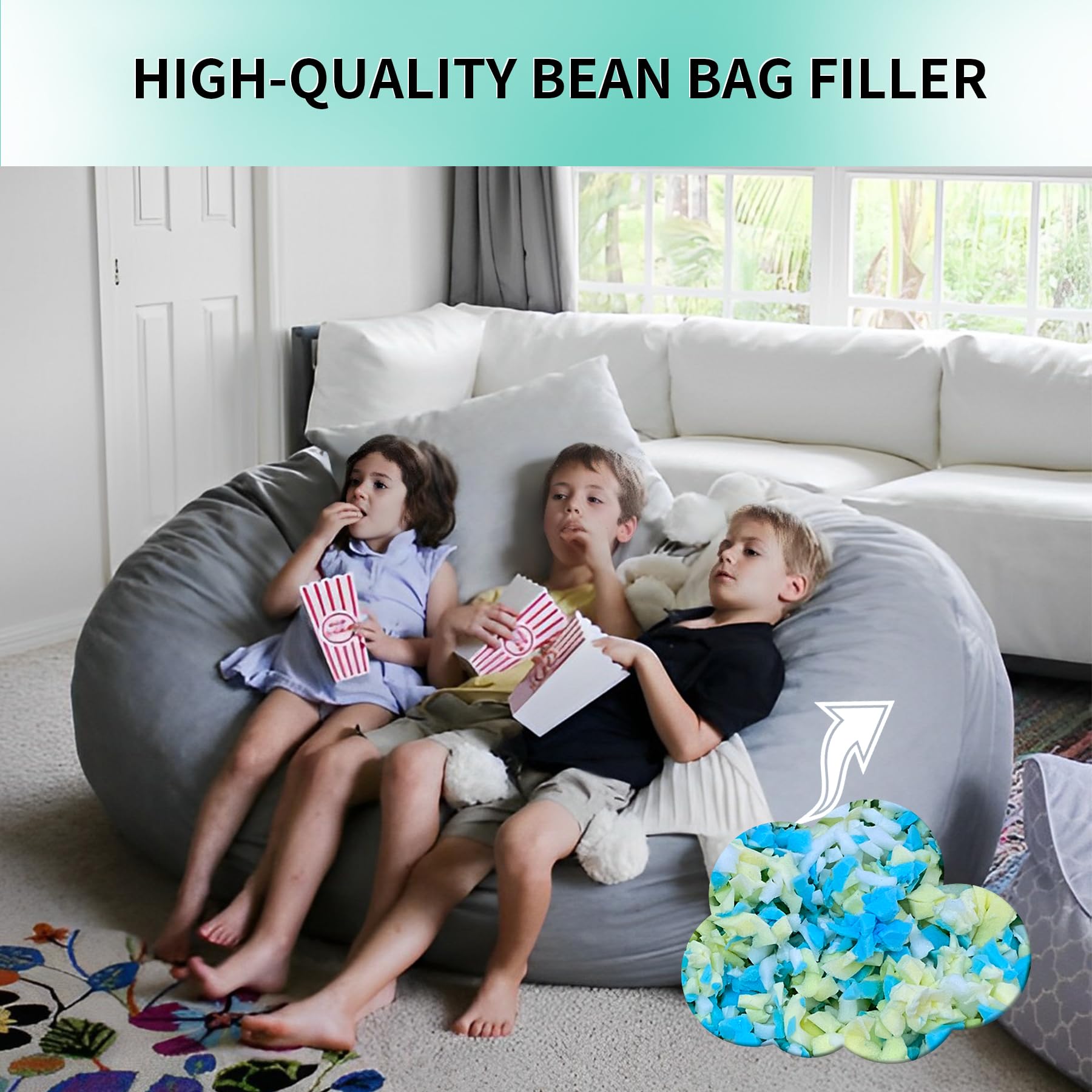 10lbs Shredded Memory Foam Filling for Bean Bag Filler, Premium Soft Filling,Without Added Gel Particles,Very Suitable for Filling Bean Bags and Pillows