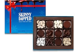 SkinnyDipped Cups & Bites | Low Sugar, Low Carb, Keto Friendly & Gluten Free | Holiday Gift Box – Assorted Chocolate & Nut Variety Pack