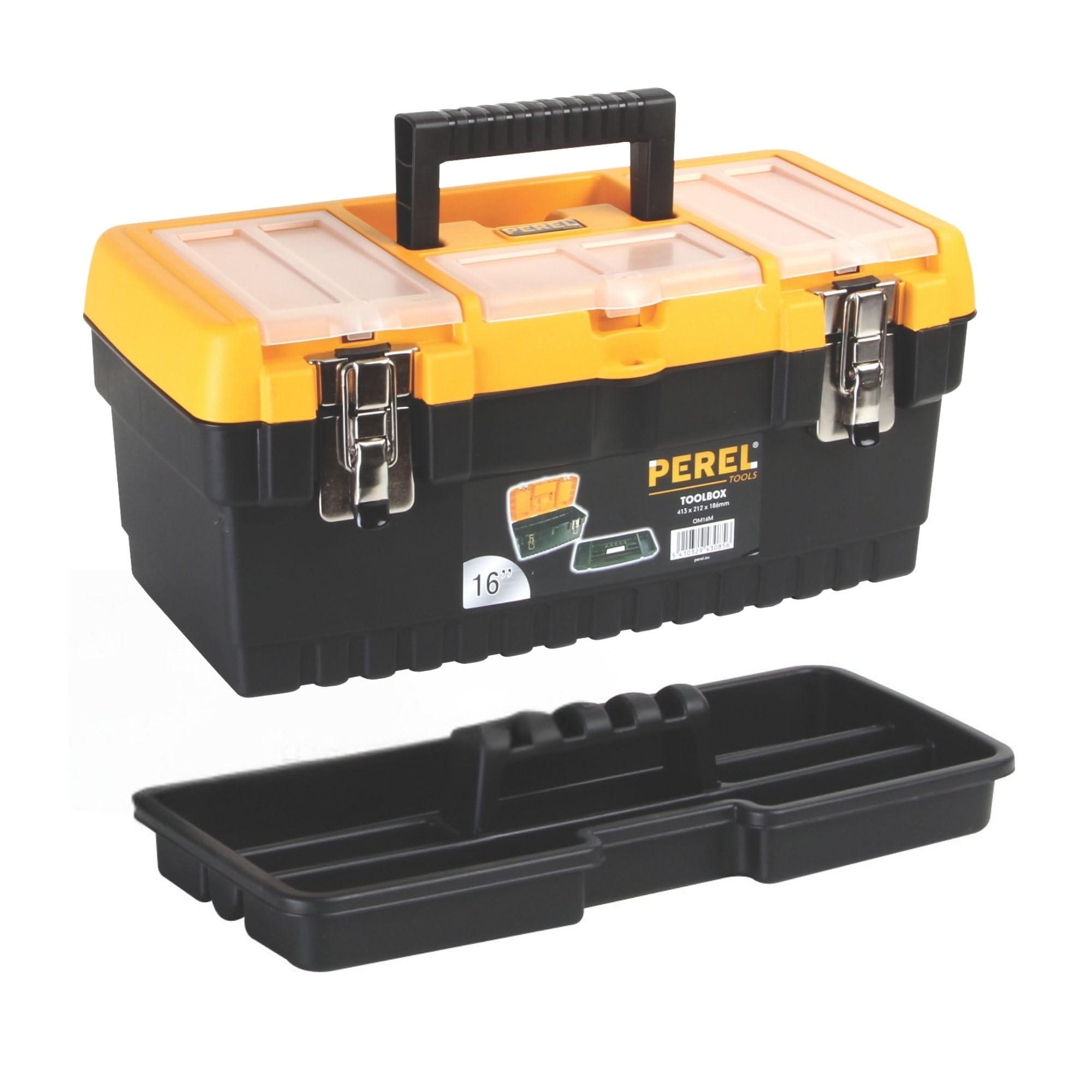Perel OM16M 16-Inch Toolbox with Metal Latches