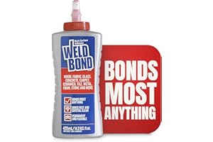 Weldbond Multi-Surface Adhesive Glue, Bonds Most Anything. Use as Wood Glue or on Fabric Glass Mosaic Carpet Ceramic Tile Metal Stone & More. Non-Toxic, ​Dries Crystal Clear 14.2oz /420ml