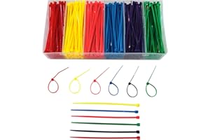 ELECALL Small 4 inch Multicolor [Zip Cable Tie]s 480pcs Assorted Color for Marking Chickens Legs or Deco Mesh Wreath Supplies Pink,Red, Purple, Yellow, Blue,Green