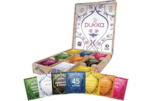 Pukka Tea Gift Box, Herbal Health Wellness Tea, Self Care Selection Organic Tea, 45 Tea Bags, 9 Flavors
