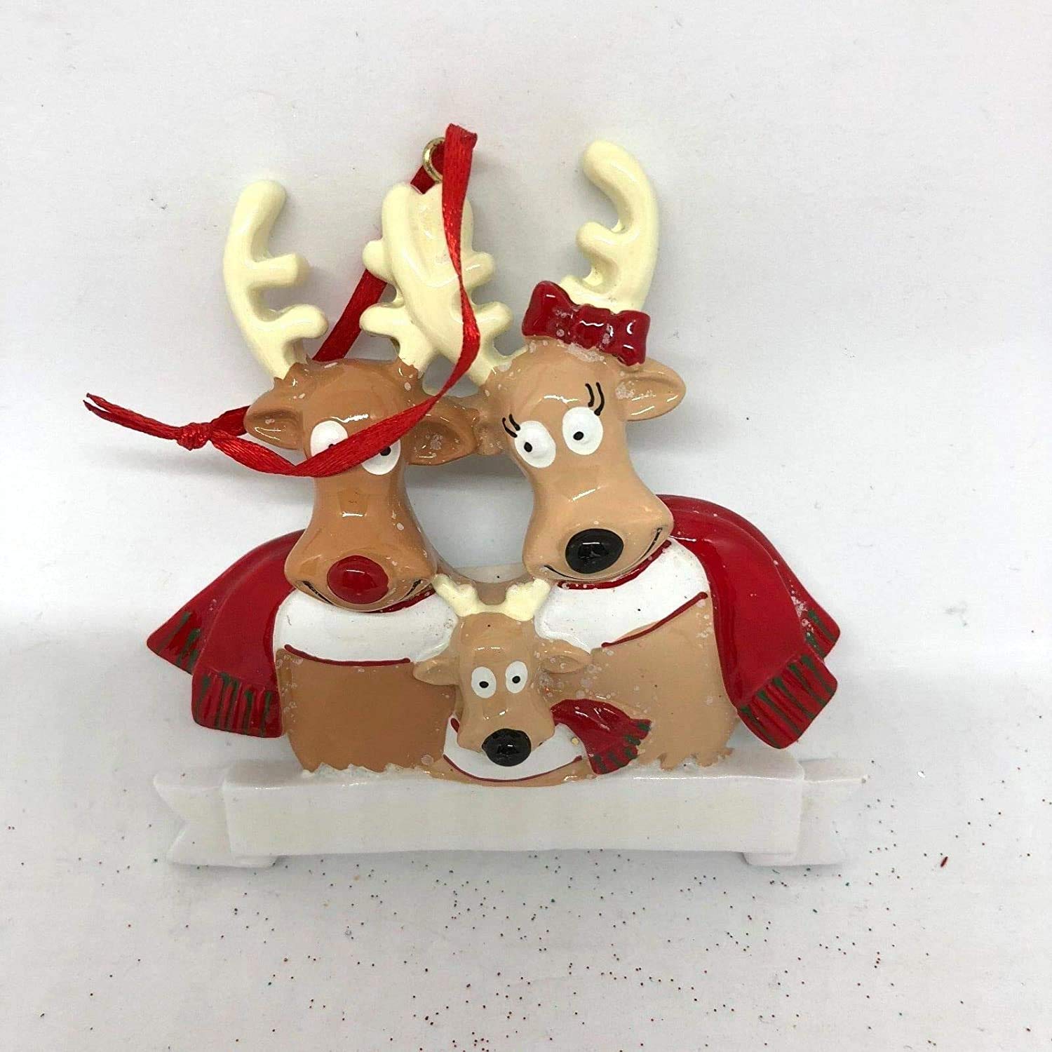 Garden Gate Personalised Your Own Resin Christmas Tree Hanging Decorations - Reindeer Family 3