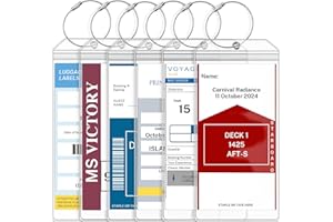 HABGP 6 Pack Cruise Luggage Tags, Clear Luggage Tags Holder for Carnival, NCL, Princess, MSC Cruise Ships Suitcases, Wide Waterproof Luggage Bag Tags with Loop for Cruise Essentials 2024 & 2025
