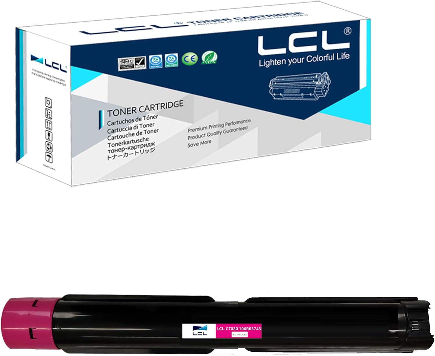 LCL Compatible Toner Cartridge for Xerox Versalink C7020 C7025 C7030 106R03743 Replacement for Xerox Versalink C7020 C7025 C7030 (1PK Magenta)