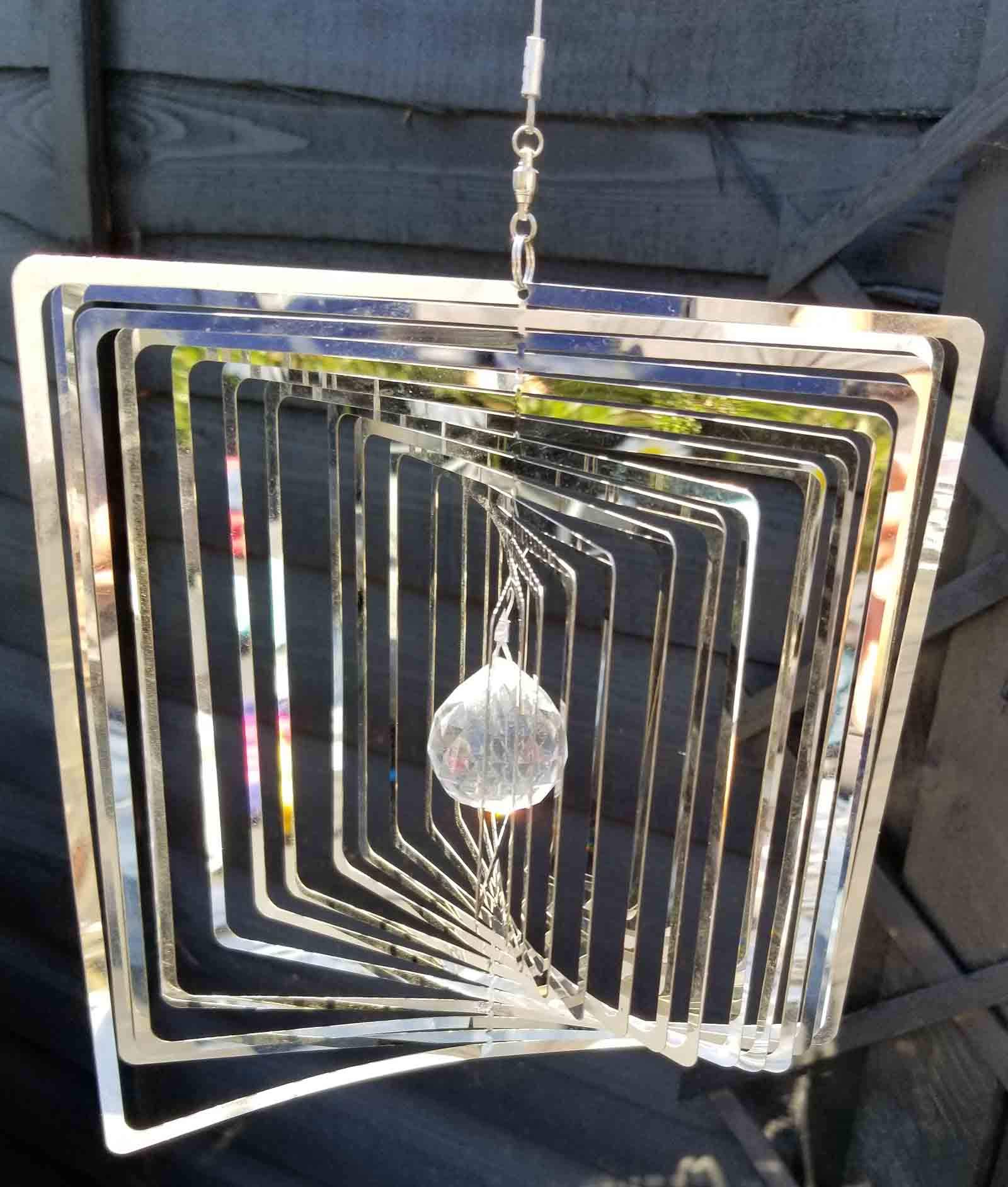 SK Style Stainless Steel Wind Spinner - 3D Mobile - Square Spinner