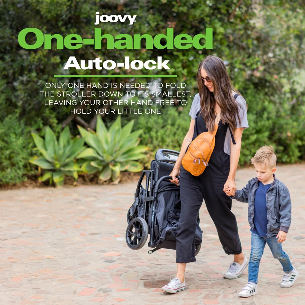 Joovy Kooper RS Lightweight Travel Stroller for Infants and Toddlers with One-Hand Fold, Magnetic Buckle, Multi-Position Recline, and Swing-Open Tray