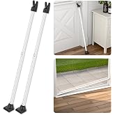SECURITYMAN 3-in-1 Door Security Bar, Security Door Stoppers &amp; Door Barricade &ndash; Heavy Duty Adjustable Iron Security Lock Bar for Home Defense, Apartment &amp; Travel Safety (2 Pack - White)