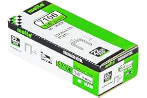 meite 22 Gauge 3/8-inch Crown 304 Stainless Steel Staples with 1/4-inch Length for Upholstery Staplers 10,020 per Box (1 Box)