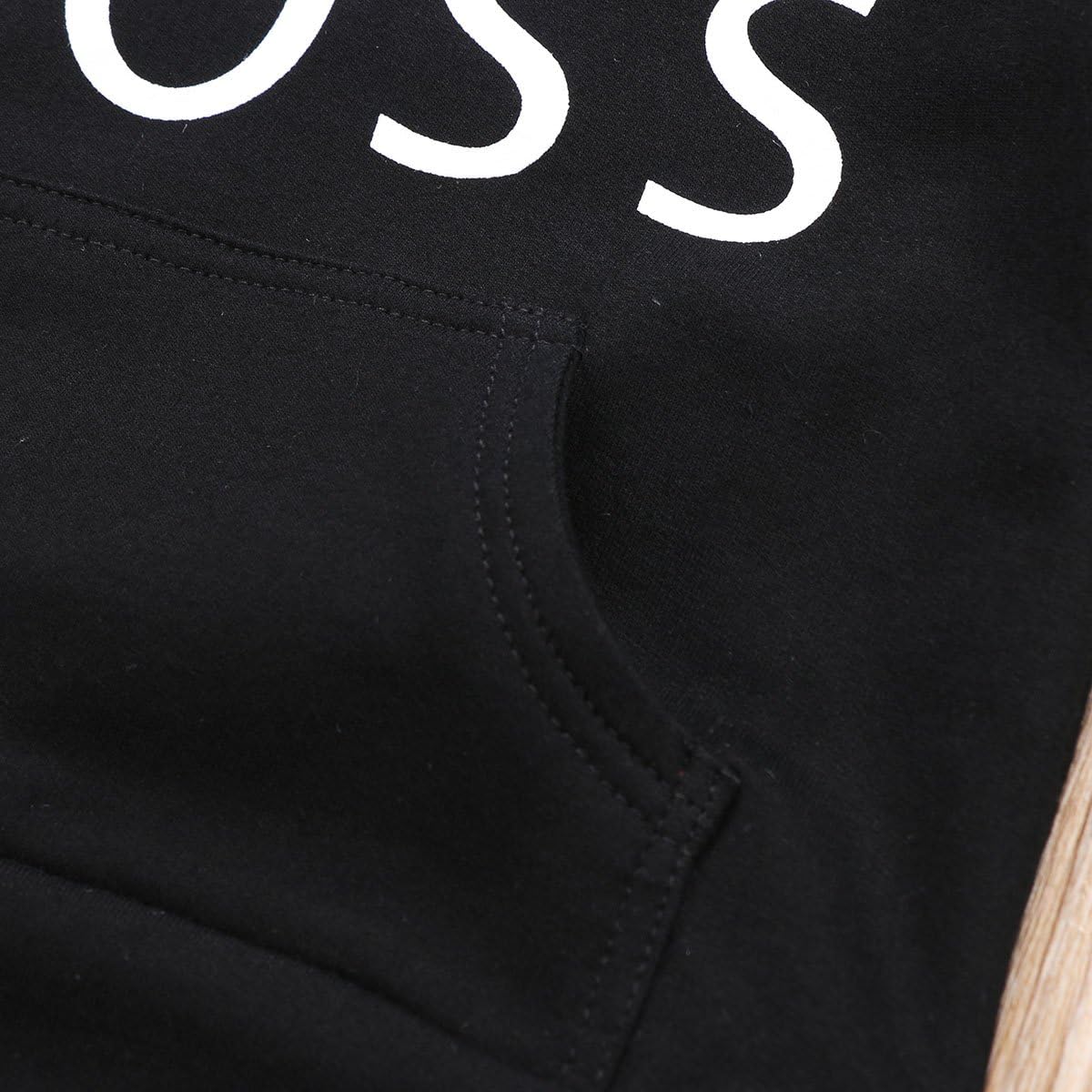 0-5T Baby Boy Girl Mini Boss Hoodie Tops Toddler Hooded Sweater Casual Hoodies with Pocket Outdoor Outfit: Clothing