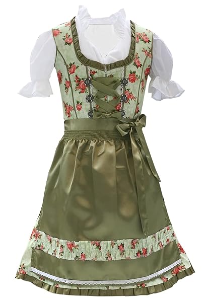 Trachtenkleid 3tlg. Kinder Dirndl Mädchen Kleid Gr. 104,116,128,140,146,152