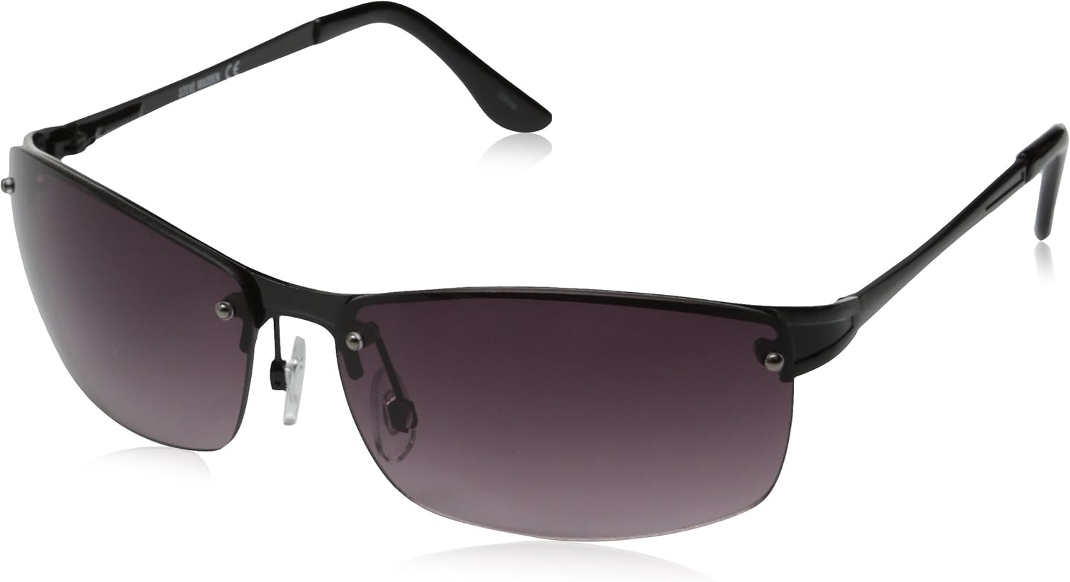 Steve Madden Men's S3141 BLK Rectangular Sunglasses, Black