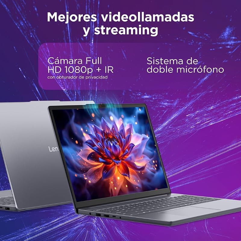 IdeaPad Slim 3 Gen 11 – Portátil WUXGA de 15,3" (Intel Core Ultra 7 355, Copilot+ PC, 16 GB RAM, 1 TB SSD, Wi-Fi 6, USB-C, Windows 11 Home) Teclado QWERTY em espanhol - Cinzento Lua