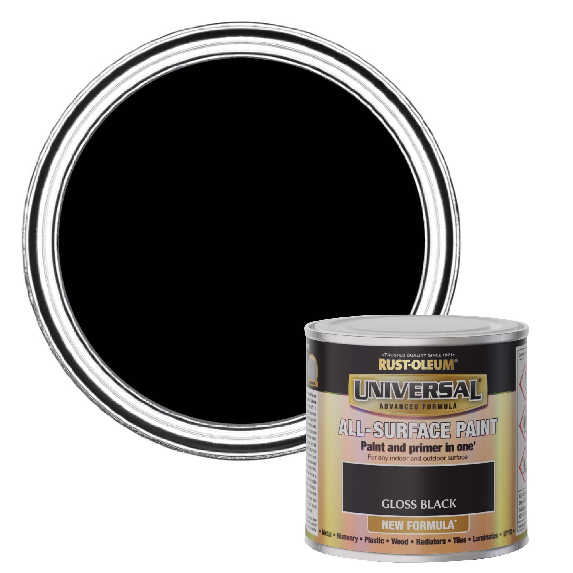 Rust-Oleum Universal Gloss Black 250ml, AMZ0114