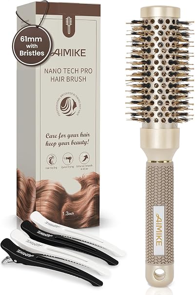 AIMIKE Round Hair Brush Nano Ceramic Ionic 61mm Barrel 32mm
