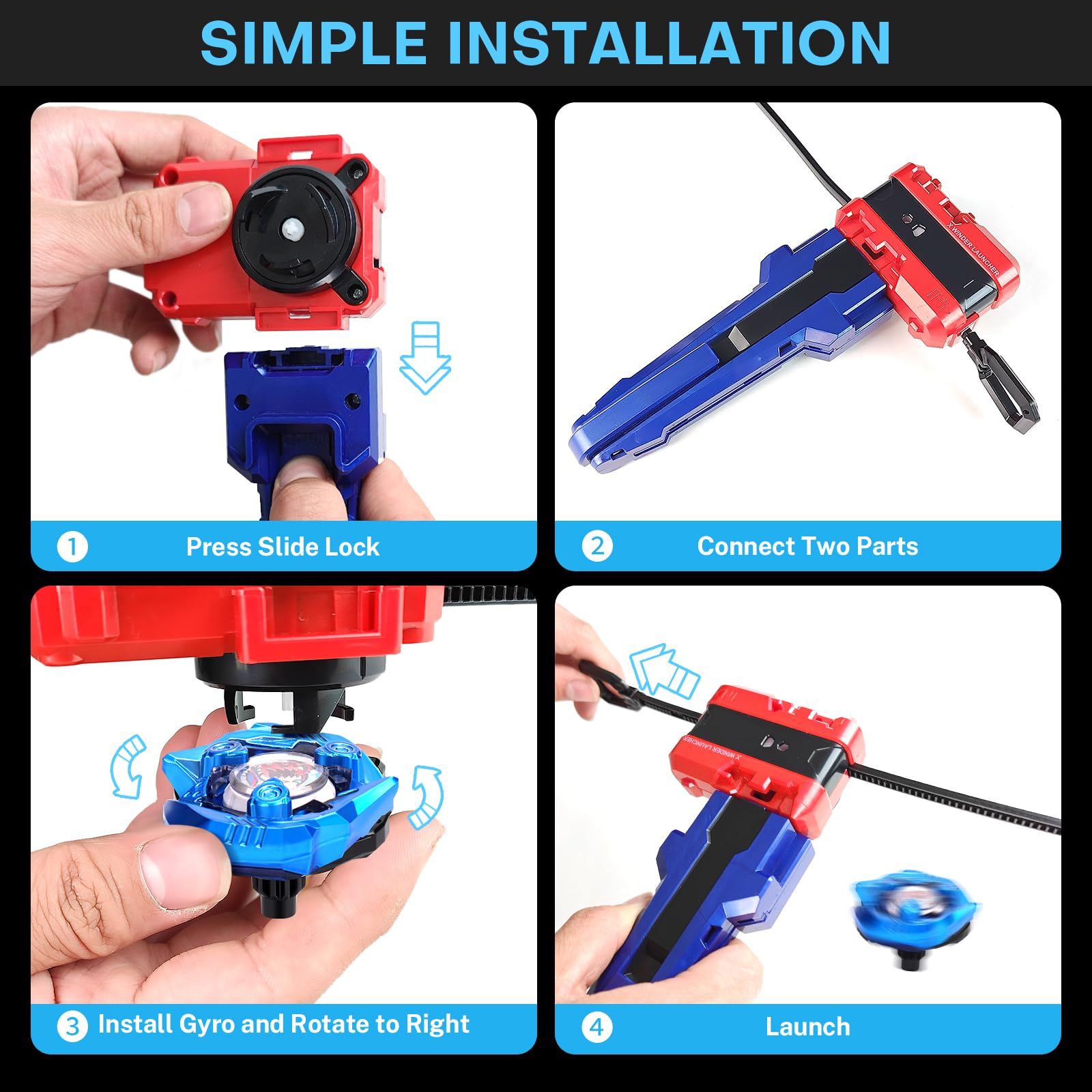 Gyro X Battling Blade Set, 12 Spinning Tops, 3 Launchers and 1 Grip with Storage Box, Kids Toys Birthday Gift Ideal for 6+ Years Old Boys