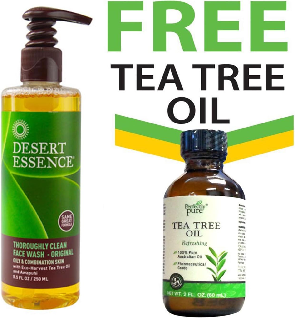 Desert Essence Tea Tree Oil Skin Wash + FREE 100 Australian Tea Tree