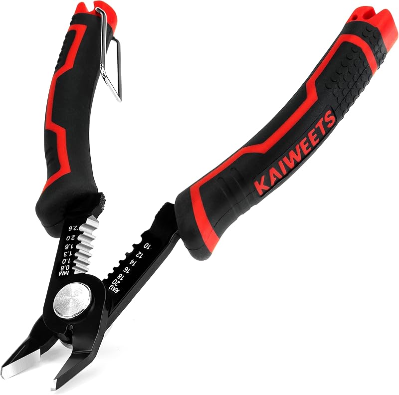 KAIWEETS 5.0 Inch Wire Cutter 2 in 1 Side Cutter 10-20 AWG Anti-Slip