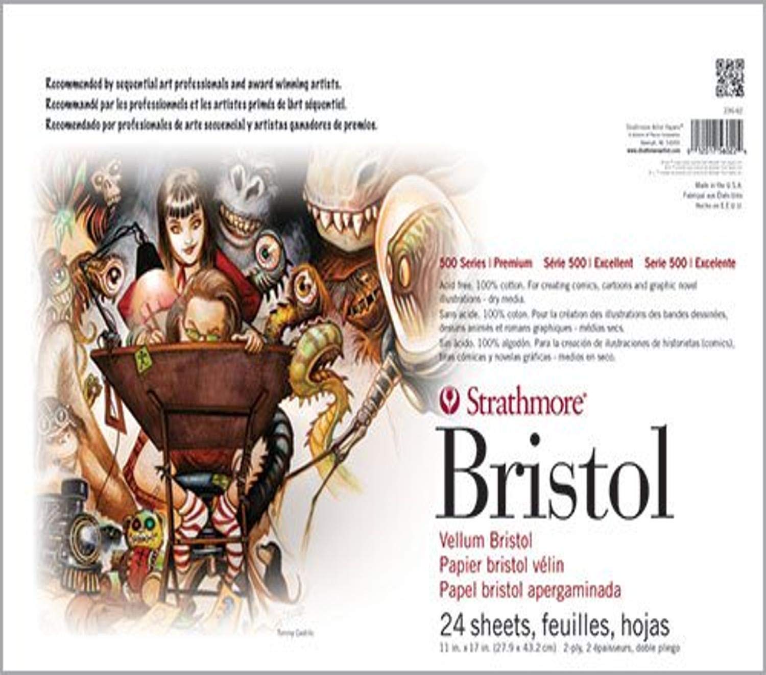 Strathmore 500 Series Bristol, Paper, Vellum, 2 Ply, 11x17
