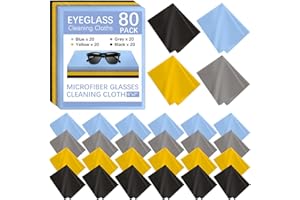 LIPETOL 80 Pack Microfiber Cleaning Cloth for Glasses, Multi-Color Eye Glasses Cleaning Cloth Bulk 6"x7" Microfiber Cleaner Lens Cloths for Eyeglasses, Camera Lenses, TV Screens, Cell Phones and Laptops