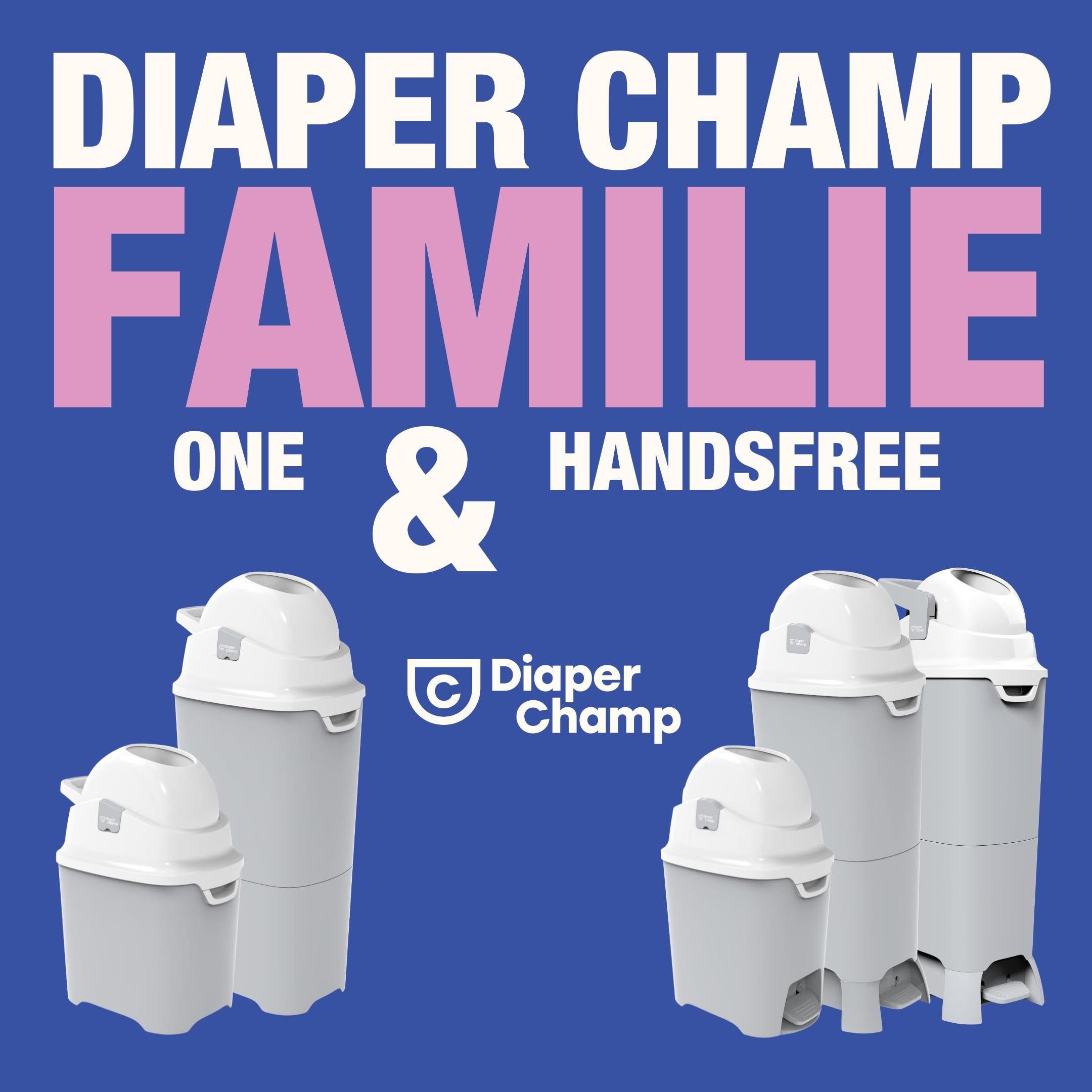 DIAPER CHAMP ONE MAXI Windeleimer - geruchsdicht - OHNE Nachfüllkassetten - funktioniert mit normalen herkömmlichen Tüten/Müllbeutel - für ca. 60 Windeln - silber/weiß 8
