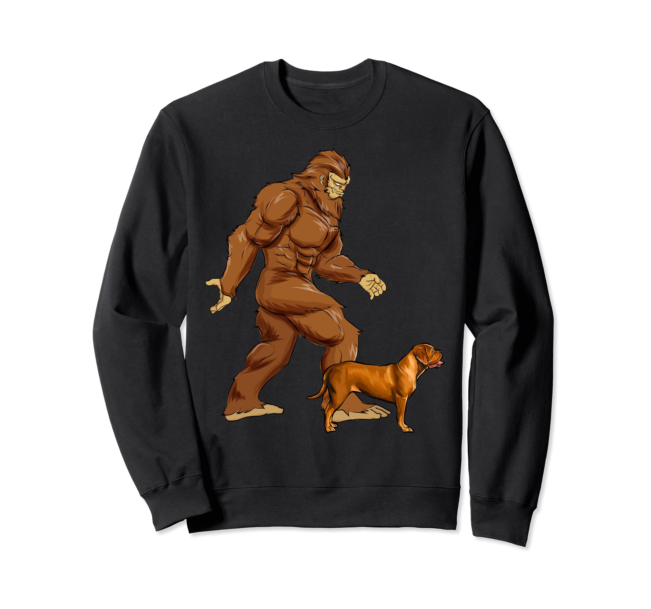 Funny Bigfoot Walking Dogues de Bordeaux Sasquatch Dog Sweatshirt