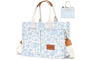 Ayieyill Canvas Tote Bag for Women with Pockets Crossbody Bag Tote Shoulder Handbags Casual Work Bags Everything Tote Bag