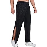 AIFARLD Tear Away Pants for Men Side Zippers Mens Sweatpants with Pockets for Basketball Knee/Leg Post-Surgery