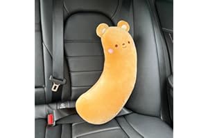 BNTR Car Seat Belt Pillow Stocking Stuffers Cute Toy Rabbit Safety Seatbelt Shoulder Pad Auto Accessory Neck Cushion Protector Seatbelt Shoulder Protector Sleeping Pillow Nice Gift (Bear)