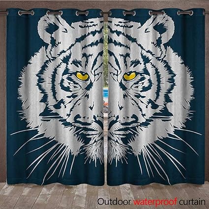 Amazon Com Tiger Outdoor Blackout Curtain Aggressive Depiction