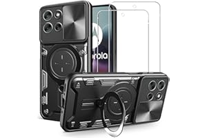 Case for Motorola Moto G56 5G + 2 Pack Screen Protector, ELECTRO-WEIDEWORLD Military Grade Shockproof Heavy Duty Phone Case, 