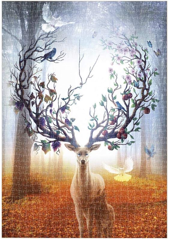 JCarry Jigsaw Puzzles Floor Puzzle Intellectual Game Learning Education Decompression Toys for Adults Kids, 1000 Pieces Puzzles 16.54cm x 11.69cm - Elk (Multicolor)