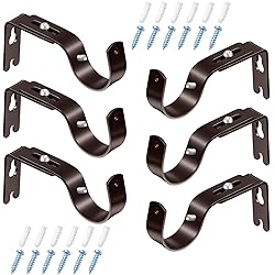 6 Pieces Curtain Rod Brackets General Adjustable