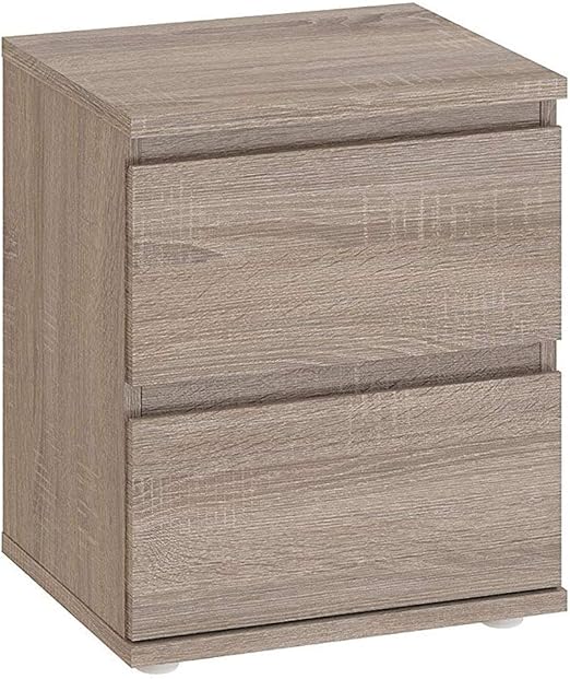 Amazon Com Short Nightstand Wood End Bedside Table With 2 Drawers