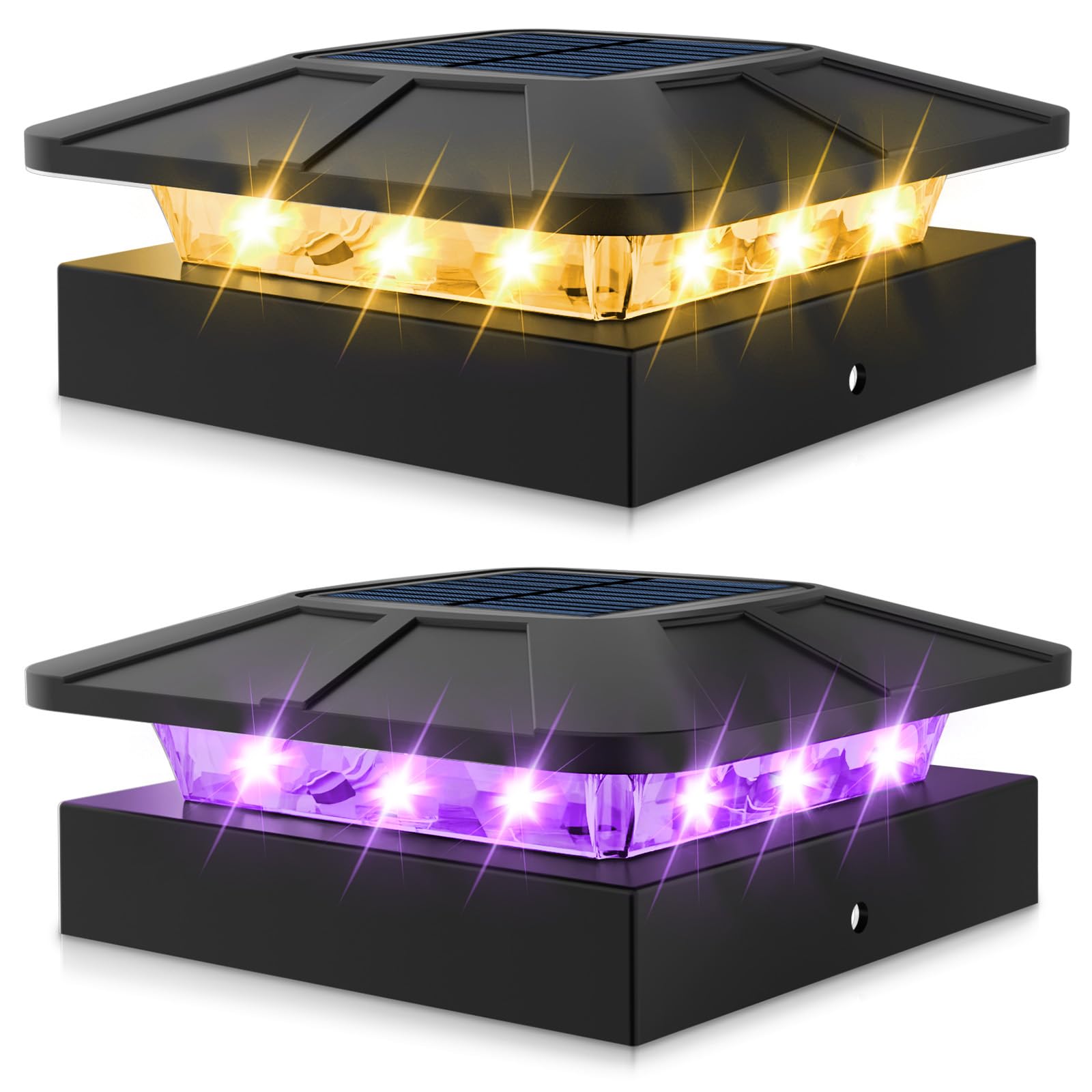 Peasur 2 Packs 4x4 Solar Post Cap Lights