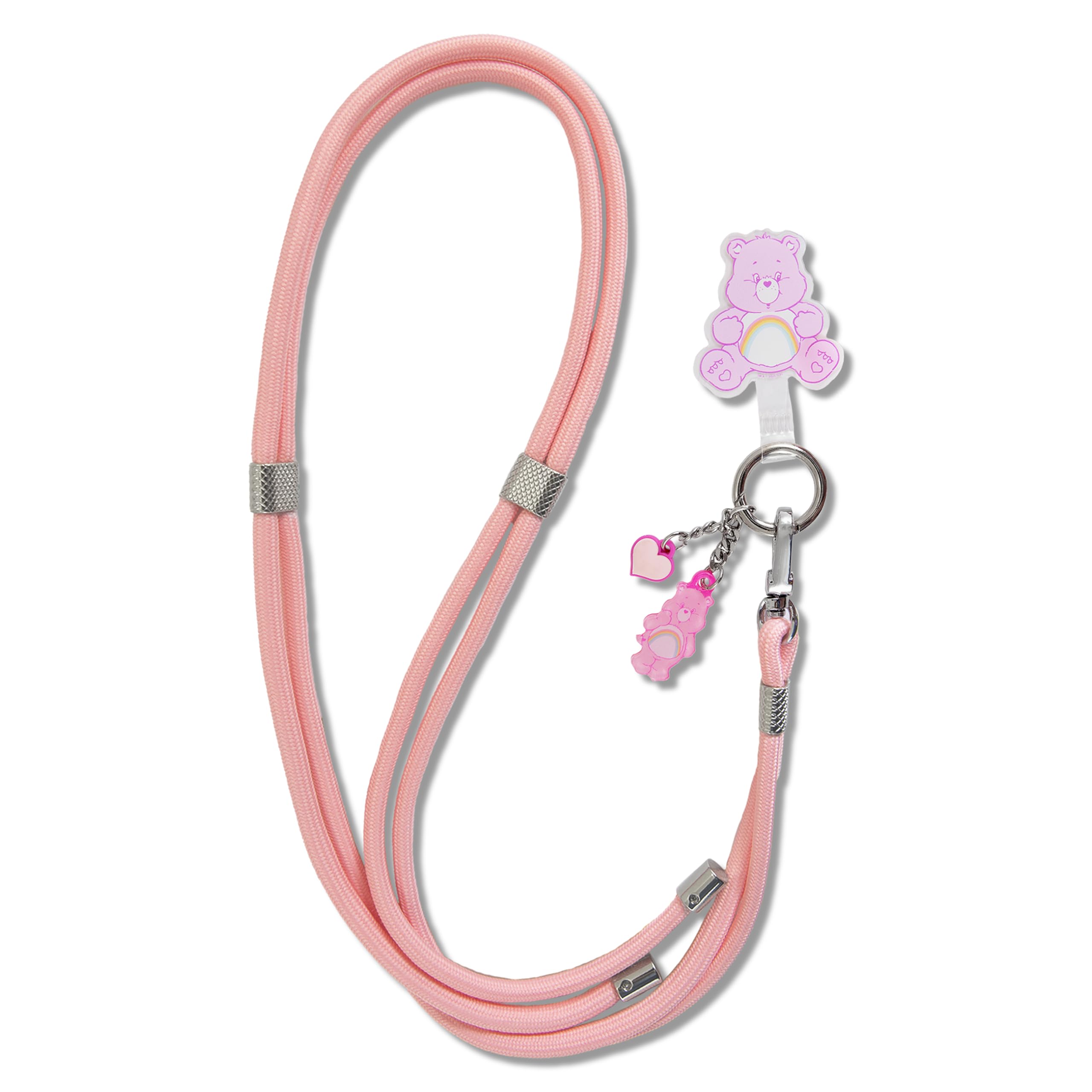 Photo 1 of Sonix x Care Bears | Crossbody Phone Strap with Charms | Adjustable, Universal Cell Phone Rope Strap Lanyard | Pink Cord | Cheer Bear