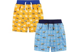 AMMENGBEI Toddler Boys Shorts Kids Cotton Sport Jogger Active Short Pants 2 Pack Set 2-7T